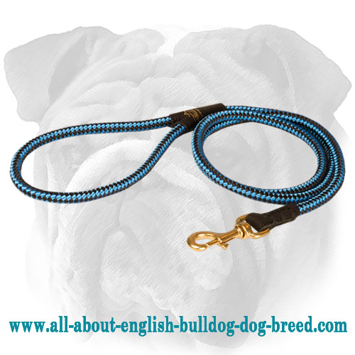 Cord Nylon Dog Leash for English Bulldog - Dog Lead for Walking and Training