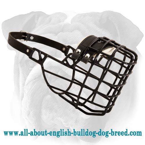 Ruber Coated Dog Cage Muzzle for English Bulldog - Click Image to Close