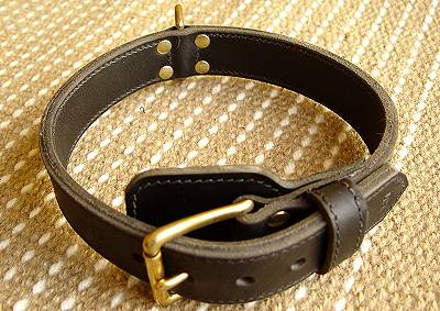 Two ply leather walking dog collar-18,19,20,21,22,,23,24,25 inch