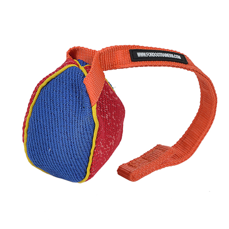 "Funny Play" French Linen Bite Tug for Puppies and Small English Bulldog - 3 x 4 inch (8 x 10 cm) - Click Image to Close