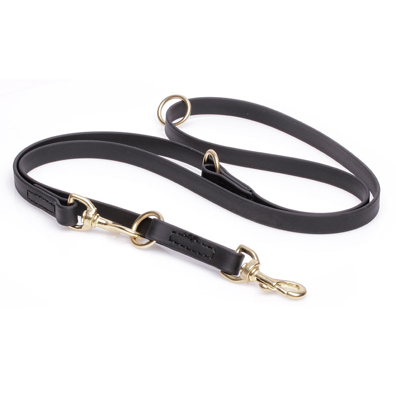 Multipurpose Black Biothane English Bulldog Leash for over 7 Different Activities