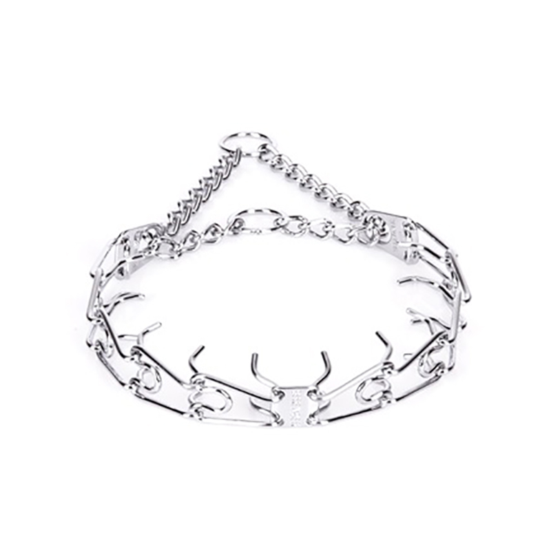 "No Pulling" Herm Sprenger Chrome Plated Steel Pinch Collar - 1/8 (3 mm) Wire Gauge