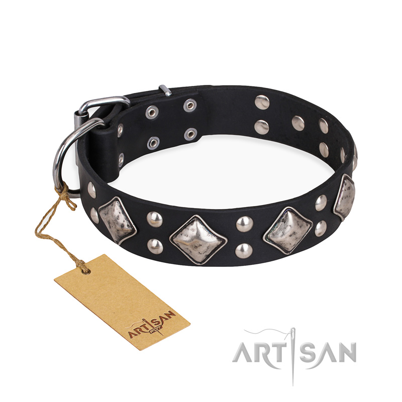 "Smart Geometry" FDT Artisan Studded Leather English Bulldog Collar