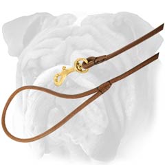 Handmade English Bulldog leash with brass snap hook