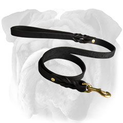 English Bulldog leash with brass snap hook