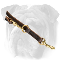 Leather English Bulldog Lead with Snap Hook